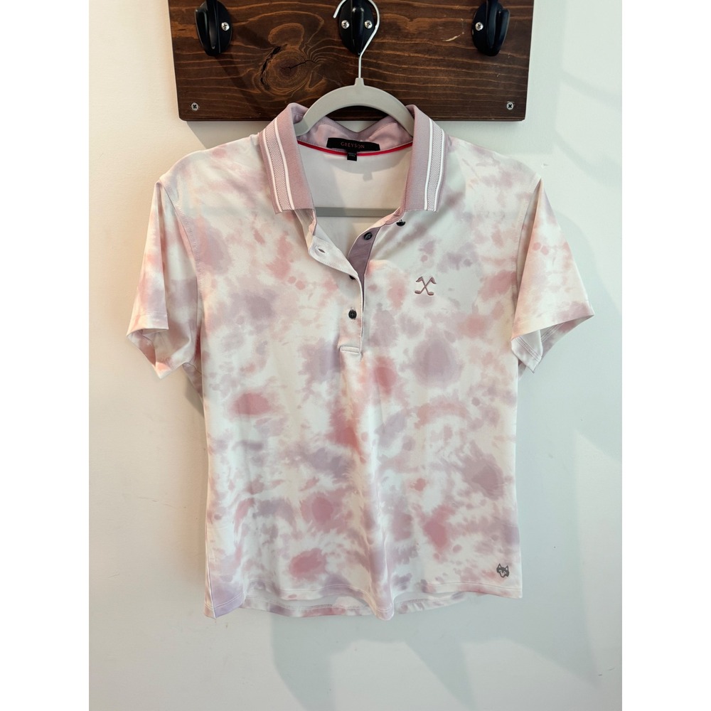 Greyson Womens Desert Dye Scarlett Golf Polo Shirt Short Sleeve Size Large